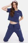 Rosaline Yale University Crop Length Loungewear Top - Bellwether Blue — thumbnail 4